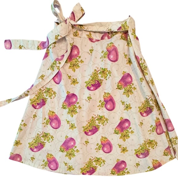 Screaming Mimi’s Vintage A-Line Midi Wrap Skirt Eggplant Print Size 24-36” S/M - Picture 1 of 10